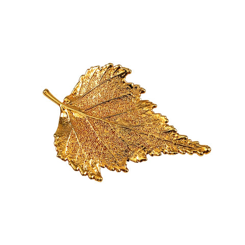 Gold Plated Leaf Brooch Vintage