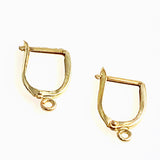 Gold Click In Lever Back Earrings 14K