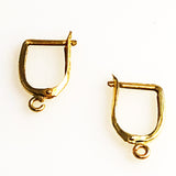 Gold Click In Lever Back Earrings 