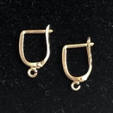 Gold Click In Lever Back Earrings 14K