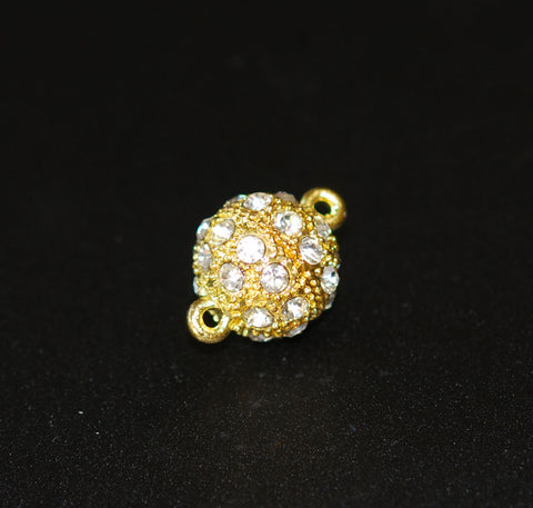 Gold Magnetic Rhinestone Clasp Round