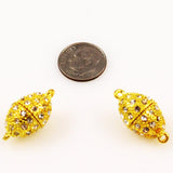 Gold Magnetic Rhinestone Clasp Oval