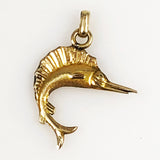 Gold Marlin Swordfish Pendant