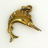 14K Gold Marlin Swordfish Pendant