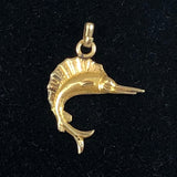 14K Gold Marlin Pendant