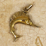 Gold Marlin Swordfish Pendant 14K