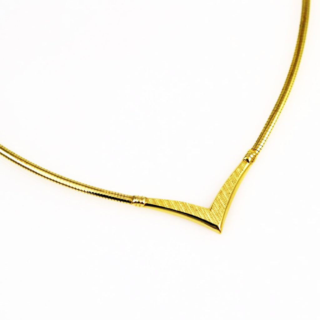 14K Gold Omega Chain Necklace Italian