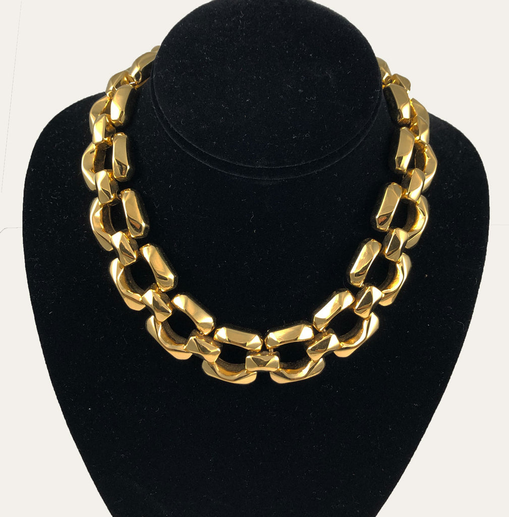 Chunky Vintage Gold Choker Necklace