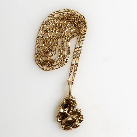 14K Gold Nugget Necklace Vintage