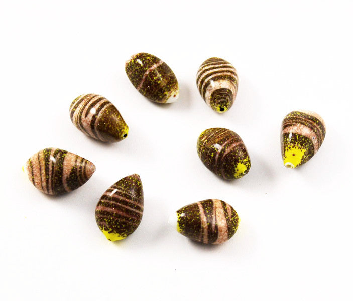 Yellow and Gold Lamp Work Beads