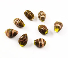 Yellow and Gold Lamp Work Beads 25 x 18mm