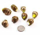 Yellow and Gold Lamp Work Beads
