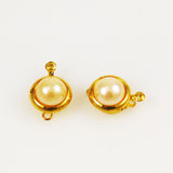 Gold Plated Pearl Clasps Single