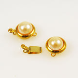 Gold Plated Pearl Clasps Single