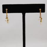 14K Gold Pearl Dangle Earrings
