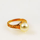 Gold Cultured Pearl Ring 14K