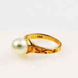 Gold Cultured Pearl Ring 14K