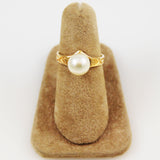 Gold Cultured Pearl Ring 14K