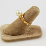 Gold Cultured Pearl Ring 14K