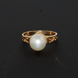 Gold Cultured Pearl Ring 14K