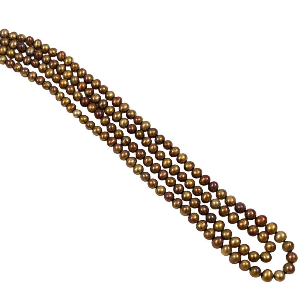 Dark Gold Freshwater Pearl Beads 6mm