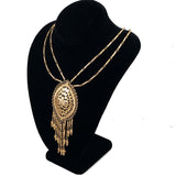 gold pendant tassel necklace