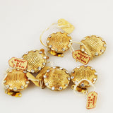 Gold Plated Rhinestone Round Clasp Vintage