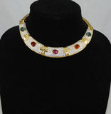 Gold & Rhinestone Choker Necklace