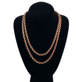 Gold & Rust Twisted Rope Chain Necklace