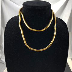 Gold Flexible Snake Necklace Vintage