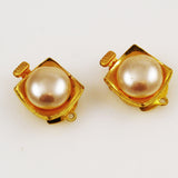 Gold Plated Pearl Box Clasps Vintage