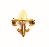 Back of Antique Fleur-de-lis 10K Gold Watch Pin