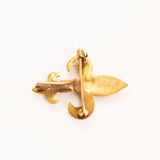Back of Antique Fleur-de-lis 10K Gold Watch Pin