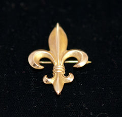 Antique Fleur-de-lis 10K Gold Watch Pin