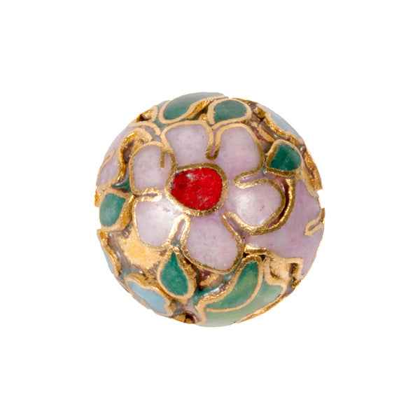 Cloisonne Gold Round Beads Vintage Chinese
