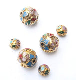Cloisonne Gold Round Beads Vintage Chinese Variety of sizes