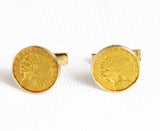 14KT Gold $5 Indian Head Half Eagle Coin Cuff Links