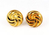 14Kt Gold Twisted Disk Pierced Earrings