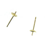 Gold earring posts with cups