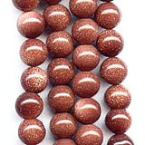 Goldstone 8mm Round Beads - Vintage