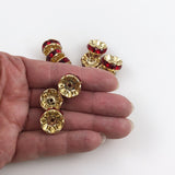 Large Siam Red Rondelles 16mm