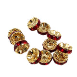 Red Gold Rondelles 16mm