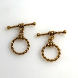 Gold Plated Rope Toggle Clasps 16mm