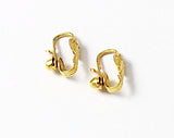 Gold Plated Clip On Earrings Finding with Loops