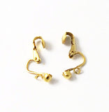 Gold Plated Clip On Earrings Finding with Loops Opened