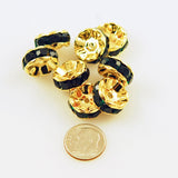 Large Gold Plated Emerald Green Rondelles 16mm