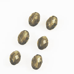 Gray Faceted Glass Oval Beads - Vintage