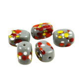 Gray Spatter Beads - Vintage 16mm
