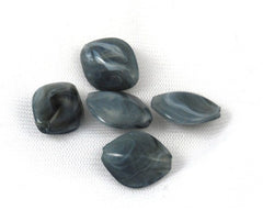 Gray Marbled Lucite Beads- Vintage (12)