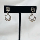 Vintage Greek Key Earrings Sterling Silver
